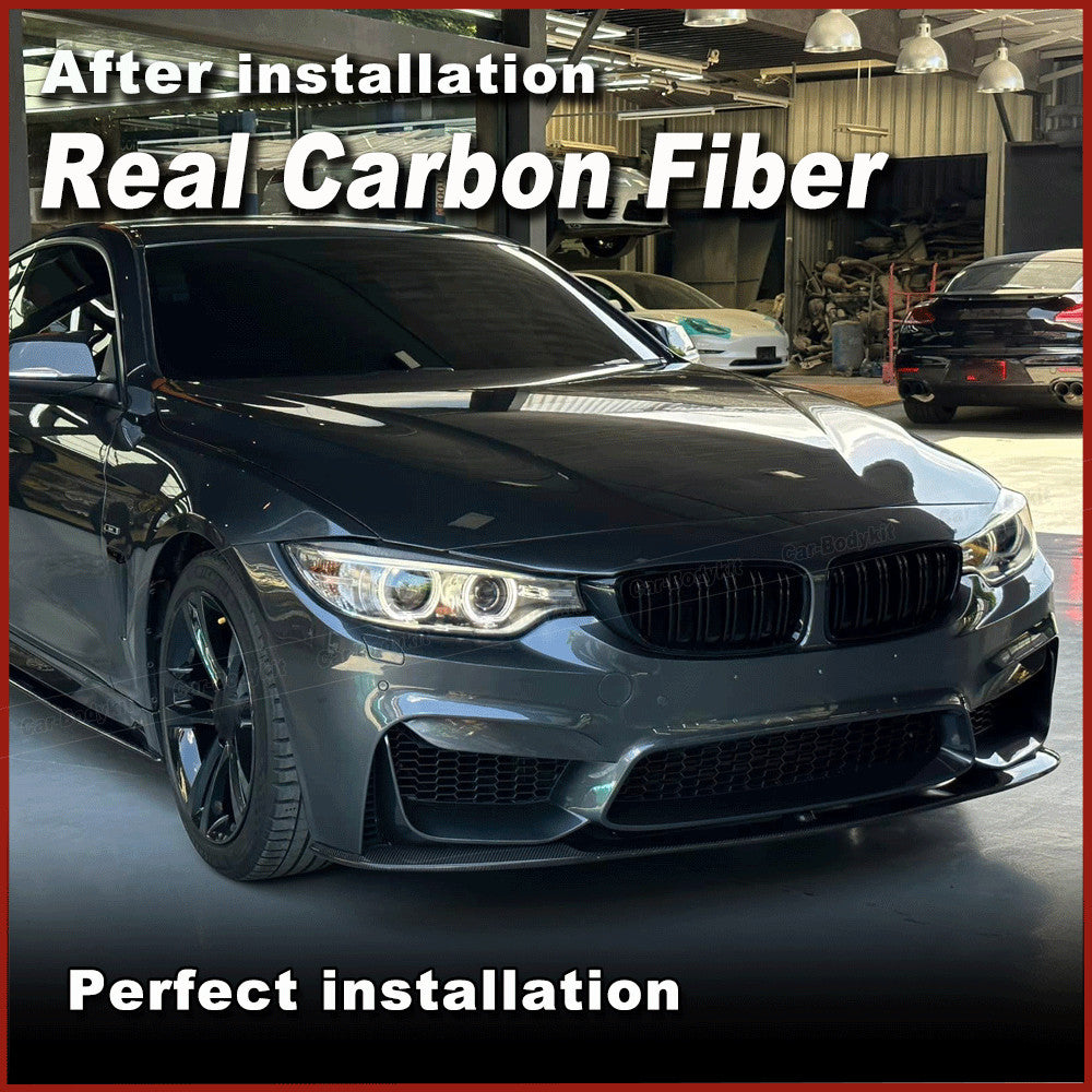 Fit for BMW F32 F33 435i 440i M-Sport REAL Carbon Front Bumper Chin Spoiler Lip