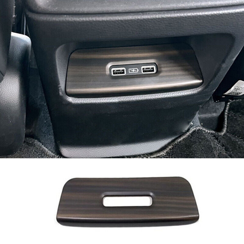for Honda CR-V CRV 2023-2024 Wood Grain Rear USB Socket Charger Panle Cover Trim