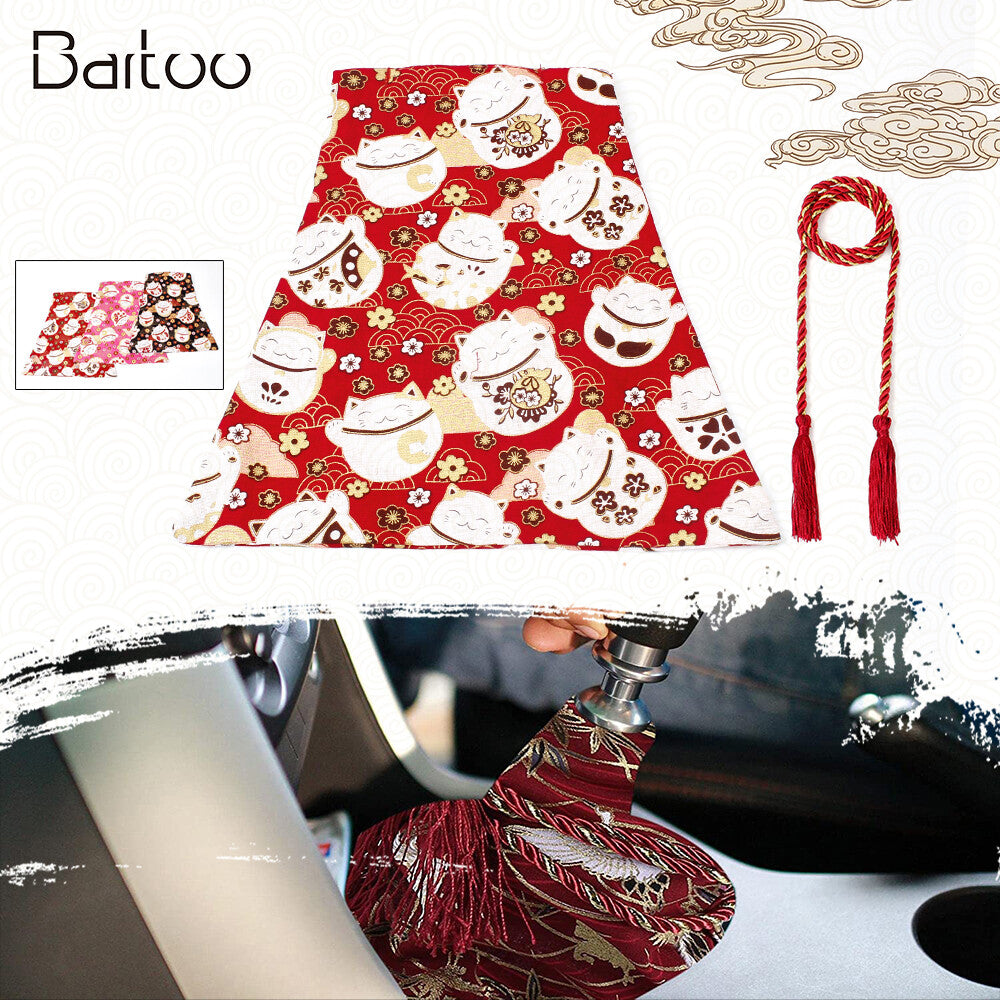 Shift Knob Boot Cover Lucky Cat Maneki Neko Blossom Sakura AT/MT Transmission