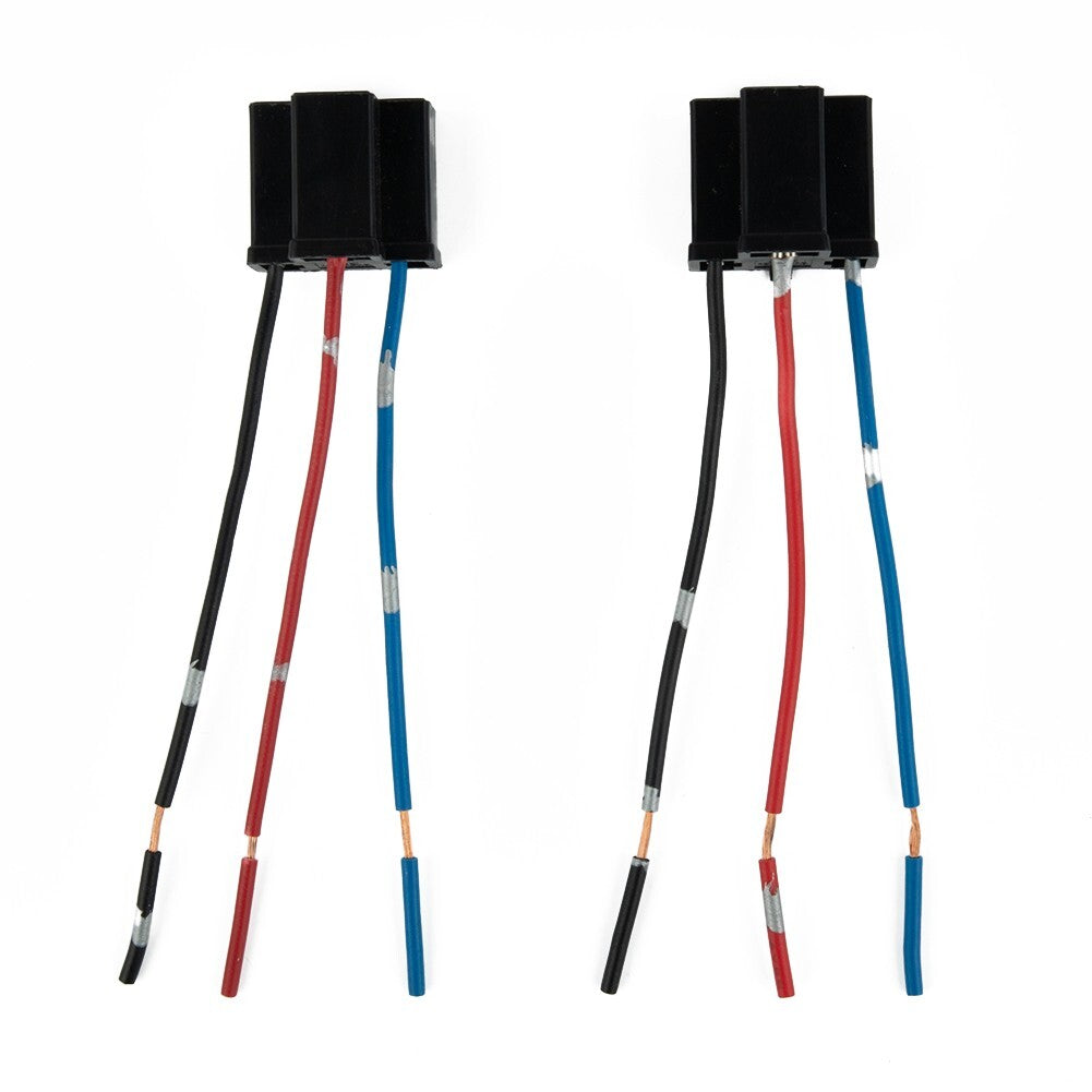 Multi-functional H4 3-pin headlight replacement and repair bulb socket (2x) suitable for 12V