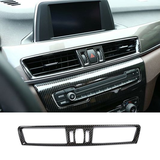 Carbon ABS Central Air Conditioner Outlet Vent Cover for BMW X1 X2 F48 2016-2021