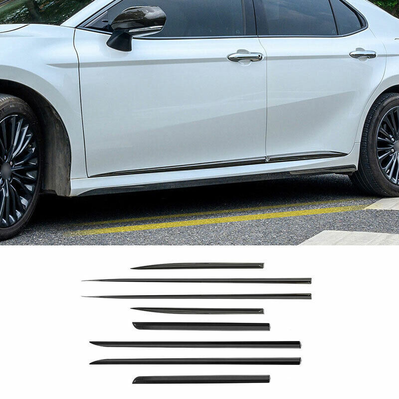 for Toyota for Camry 2018-2023 Black Steel Side Door Body Guard Strip Cover Trim 8x