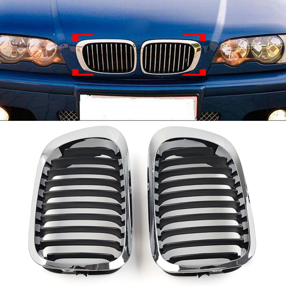 Front Bumper Kidney Grille for BMW 3 Series E46 2-Door Coupe Cabriolet 1999-2002