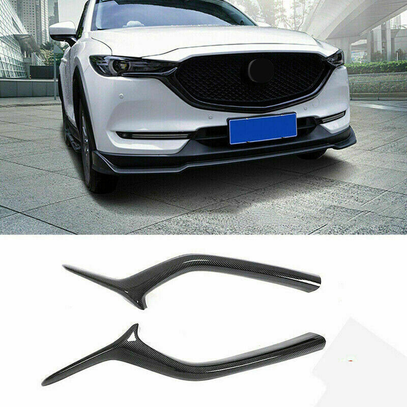 Carbon Fiber Black Front Center Grille Grill Cover Trim for Mazda CX-5 2017-2021