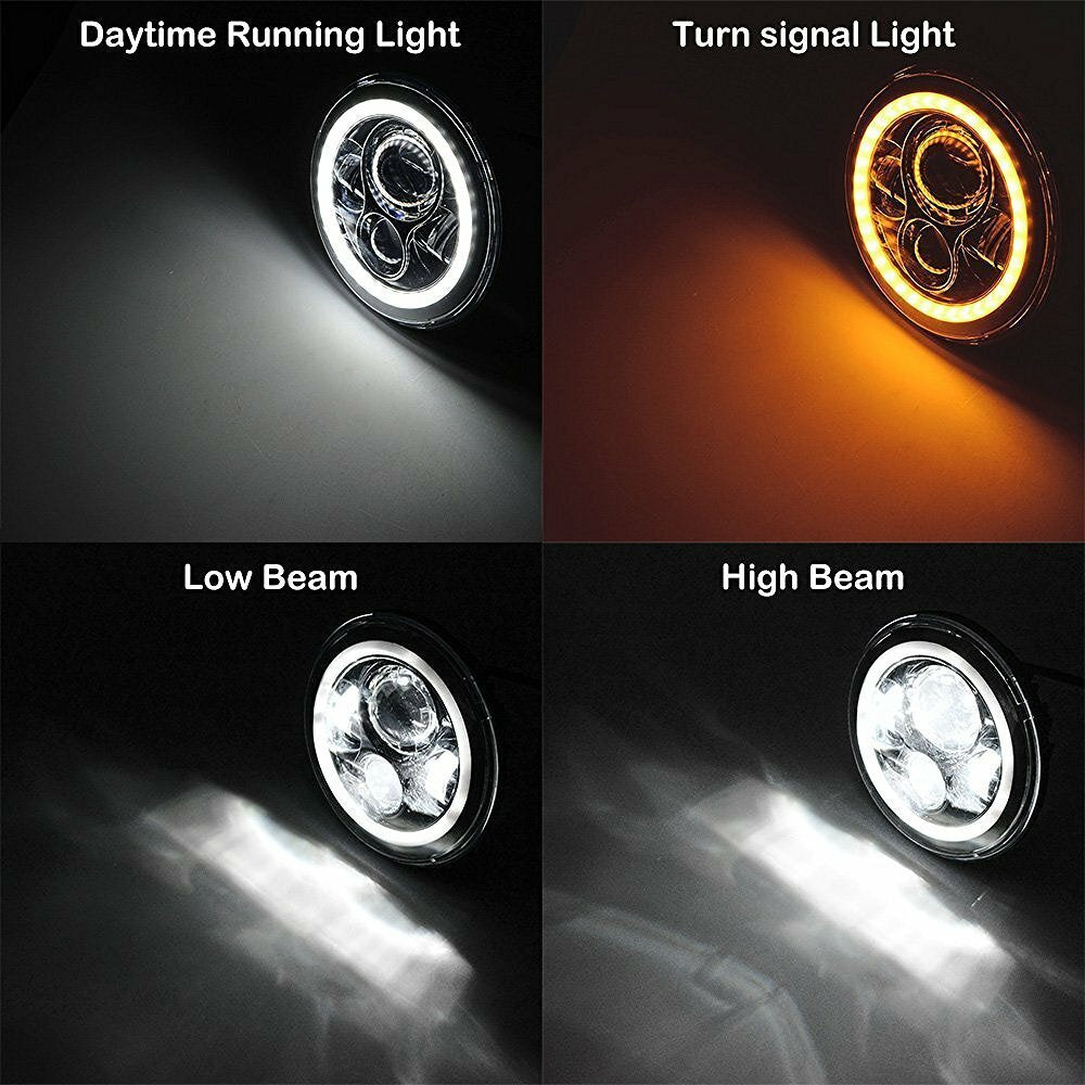 Pair 7 INCH LED Headlights for Ford for Mustang 1965-1973 F-100 Pikcup for Chevy Truck