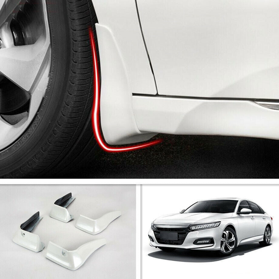 For 2018-20 for Honda Accord White 4-Doors Sedan Mud Flaps Splash Guards Fender 4X