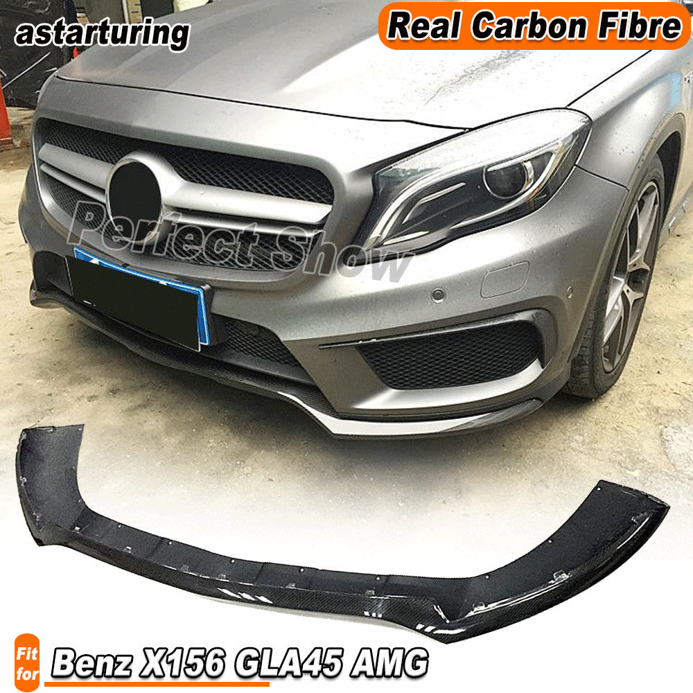 for Mercedes-Benz X156 GLA45 2015-2016 REAL Carbon Front Bumper Lip Spoiler