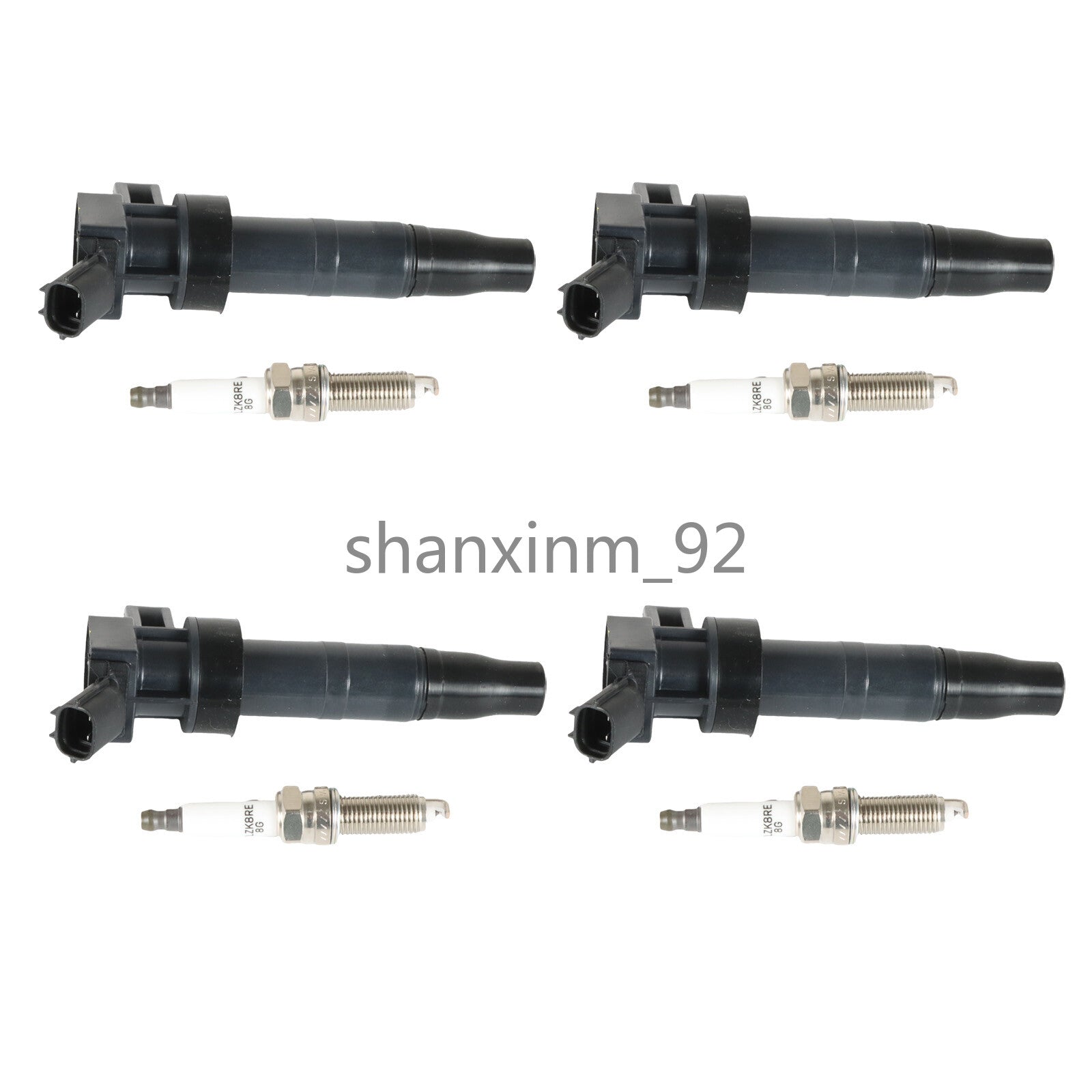 4 Ignition Coils and 4 Spark Plugs for 2013 2014 2015 for Hyundai Santa UF647 New