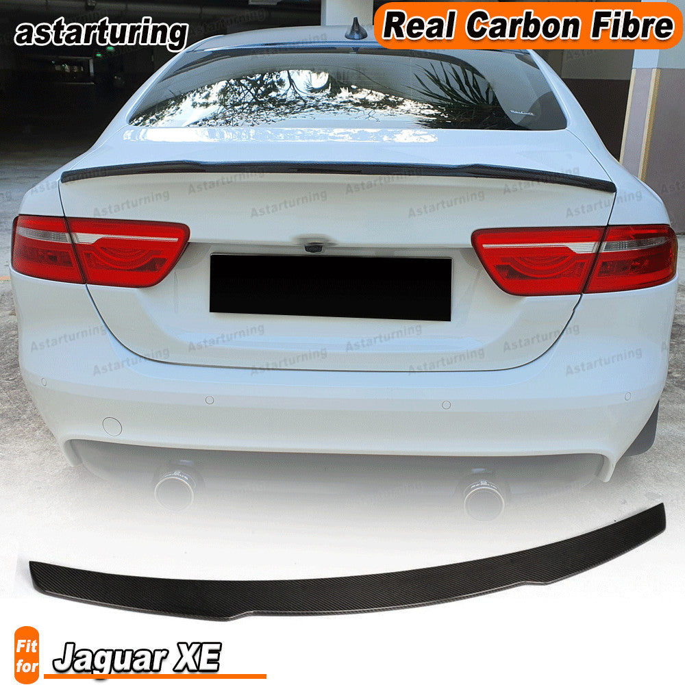 Fit for Jaguar XE X760 Sedan 15-19 REAL Carbon Rear Trunk Spoiler Boot Wing Lip