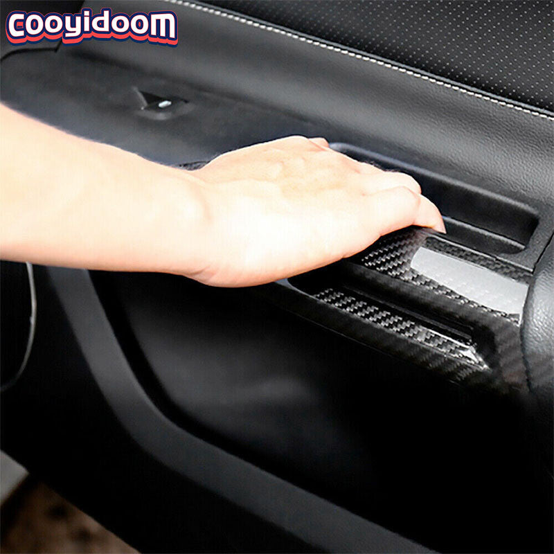 ABS Carbon Fiber Interior Door Armrest Decor Cover Trim for Ford for Mustang 2015-22