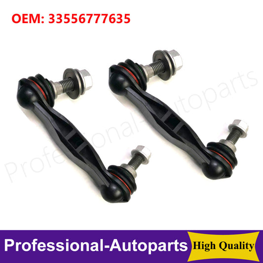 2-piece L+R rear stabilizer bar connector 33556777635 for BMW 5 Series, 6 Series, and 7 Series.