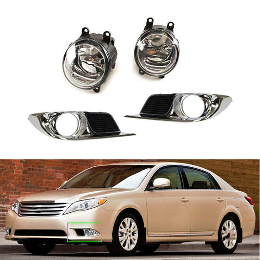 1 Pair Front Fog Light Lamp+Cover Grille Bezel for Toyota for Avalon 2011-2012 4PCS