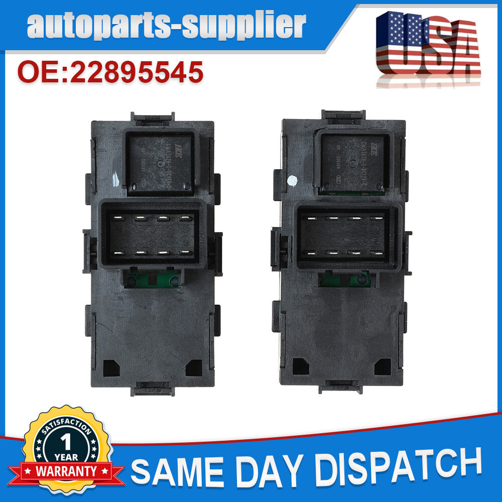 2-Piece Power Window Switch Rear Drive and Passenger L+R Side for Chevrolet for GMC