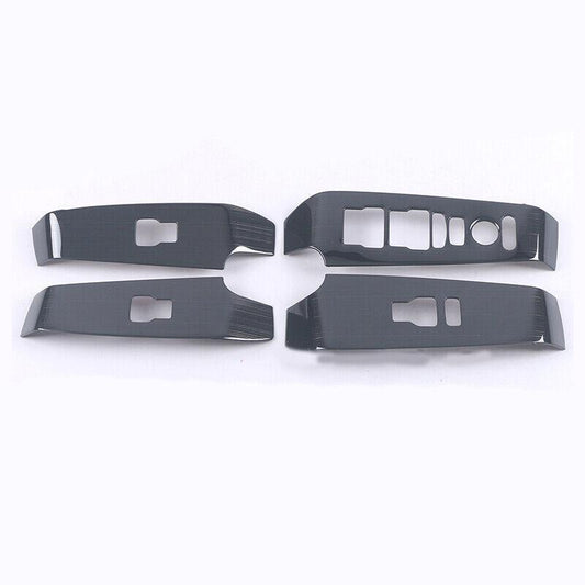 for Honda for Civic 2022-2023 Black Titanium Window Lock Lift Panel Frame Trim 4pcs