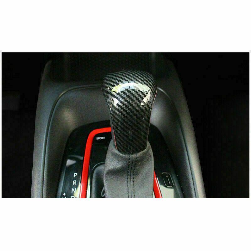 for Toyota for Corolla 2019-2022 Red+Carbon Fiber Inner Gear Shift Knob Cover Trim