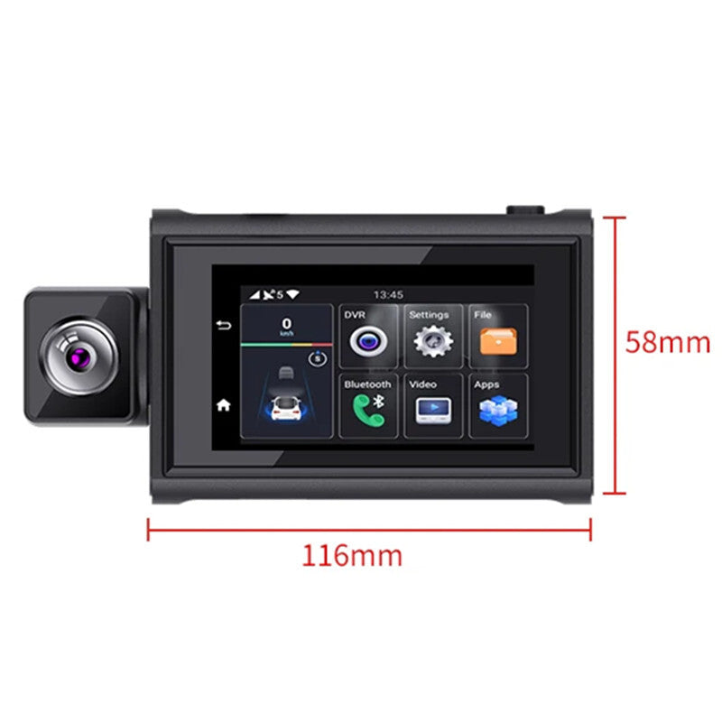 Car 4G Android Dash Cam GPS Dual Video Recorder WiFi Phone APP Monitor Camera
