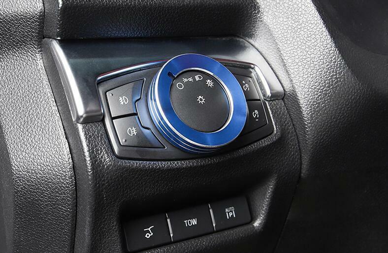 Headlight Switch Control Button Trim for Ford Explorer 2011-2019 Blue Aluminum