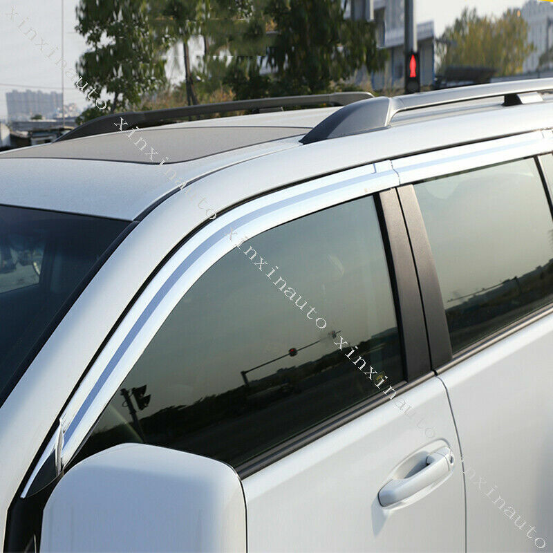 for Toyota Prado 10-21 Silver ABS Window Vent Visor Sun Rain Deflector Guard 6x