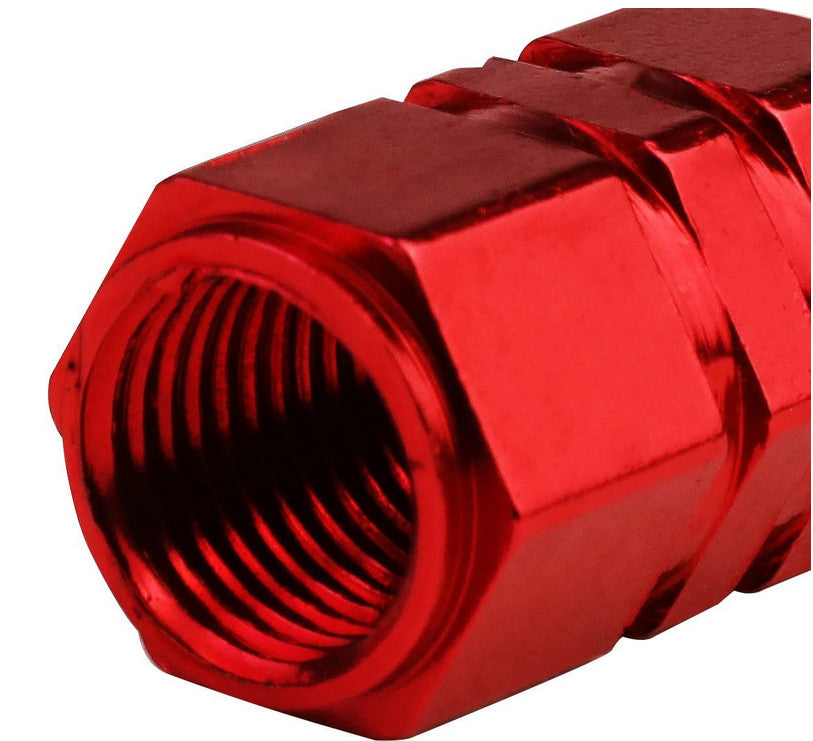 4-Piece Red 17mm Car Tire Valve Cover Stem Cover Valve Dust Cover for Audi