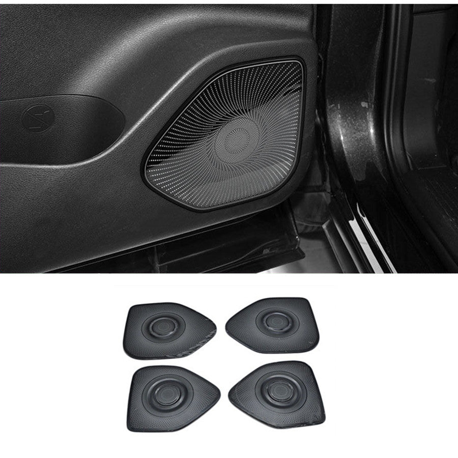 for Nissan Rogue 2021-2023 Black Stainless Steel Car Door Speaker Cover Trim 4X
