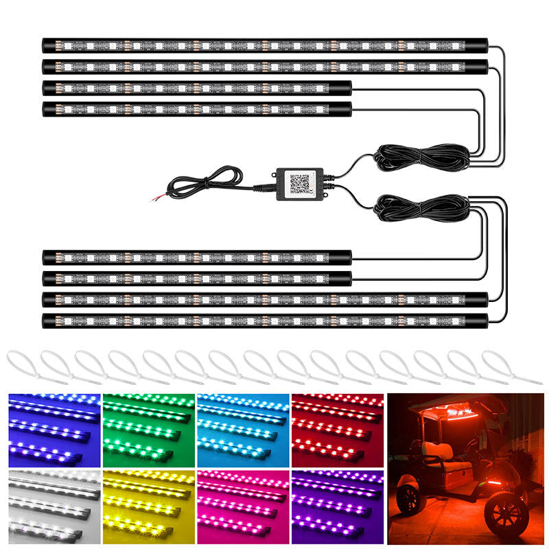12pcs LED Light Strip Kit RGB Neon Under Glow Motorcycle for Suzuki for Honda for Yamaha