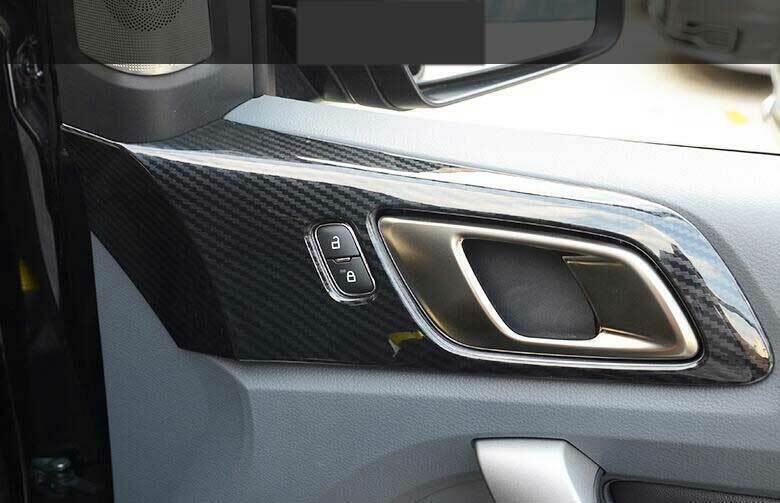 Fit for Ford Ranger 15-2021 Carbon Fiber Interior Door Handle Lock Cover Trim 2