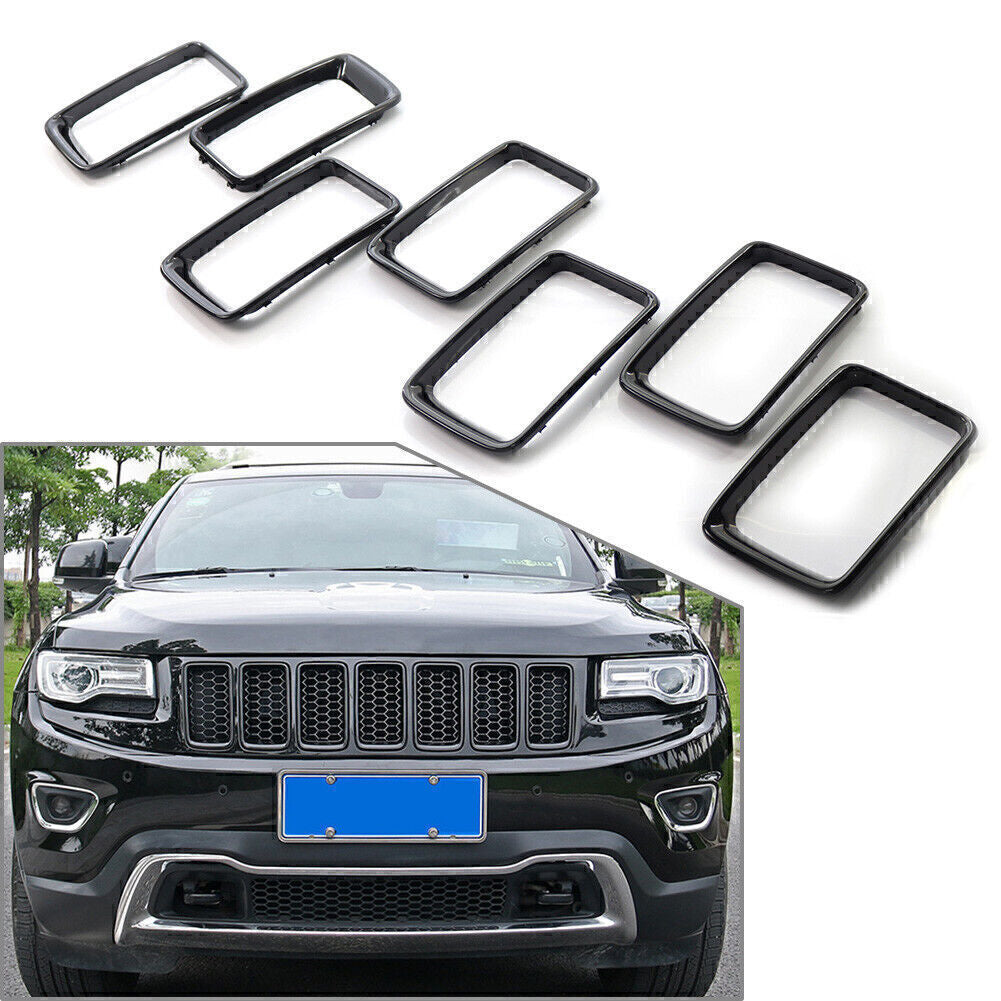 Front Grille Grill Inserted Ring Trim Cover Fit 2014-2016 15 for Jeep Grand Cherokee