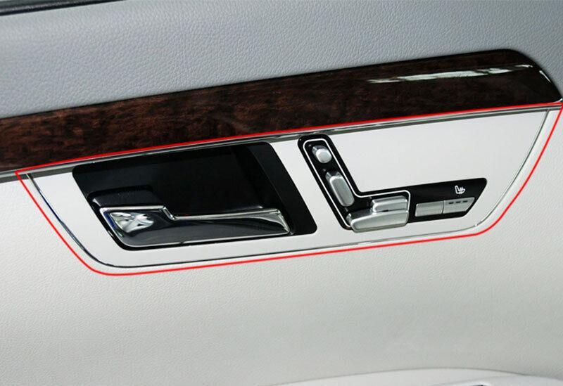 Car for Benz S-Class 08-12 7PCS Black wood Grain Inner Door Handle Frame Trim