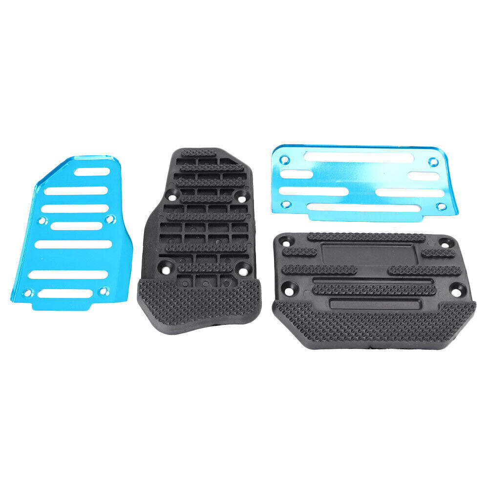 Manual Brake Footrests Sport Foot Pedals Aluminum Anti-slip Auto Car Set Blue