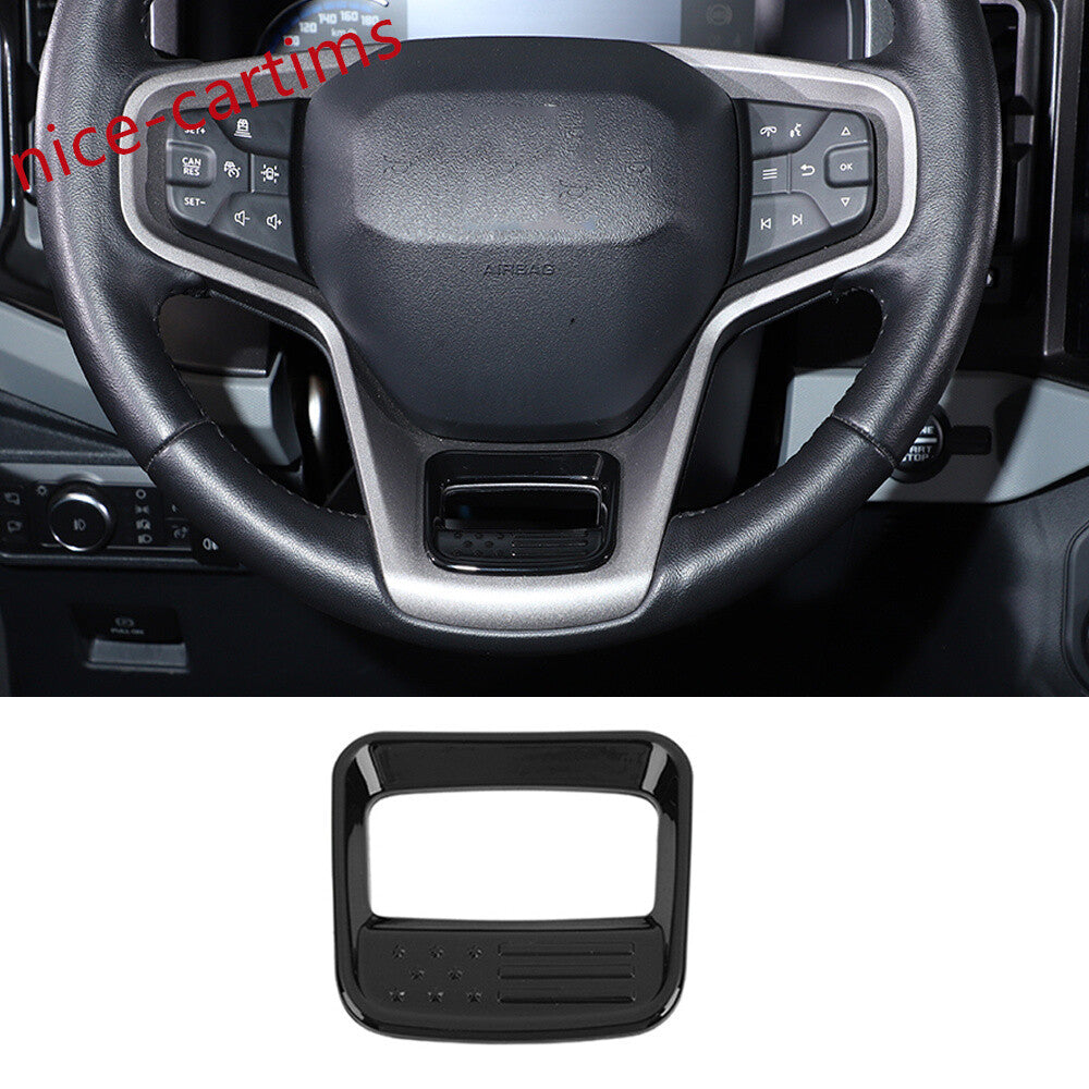 for Ford Bronco 2021+ Car Steering Wheel Bottom Panel Trim Accessories ABS Black