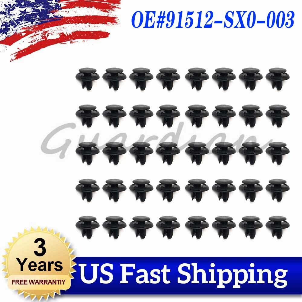 100PCS 91512-SX0-003 Bumper Rivet Fender Clip Retainer for Honda for Civic Accord