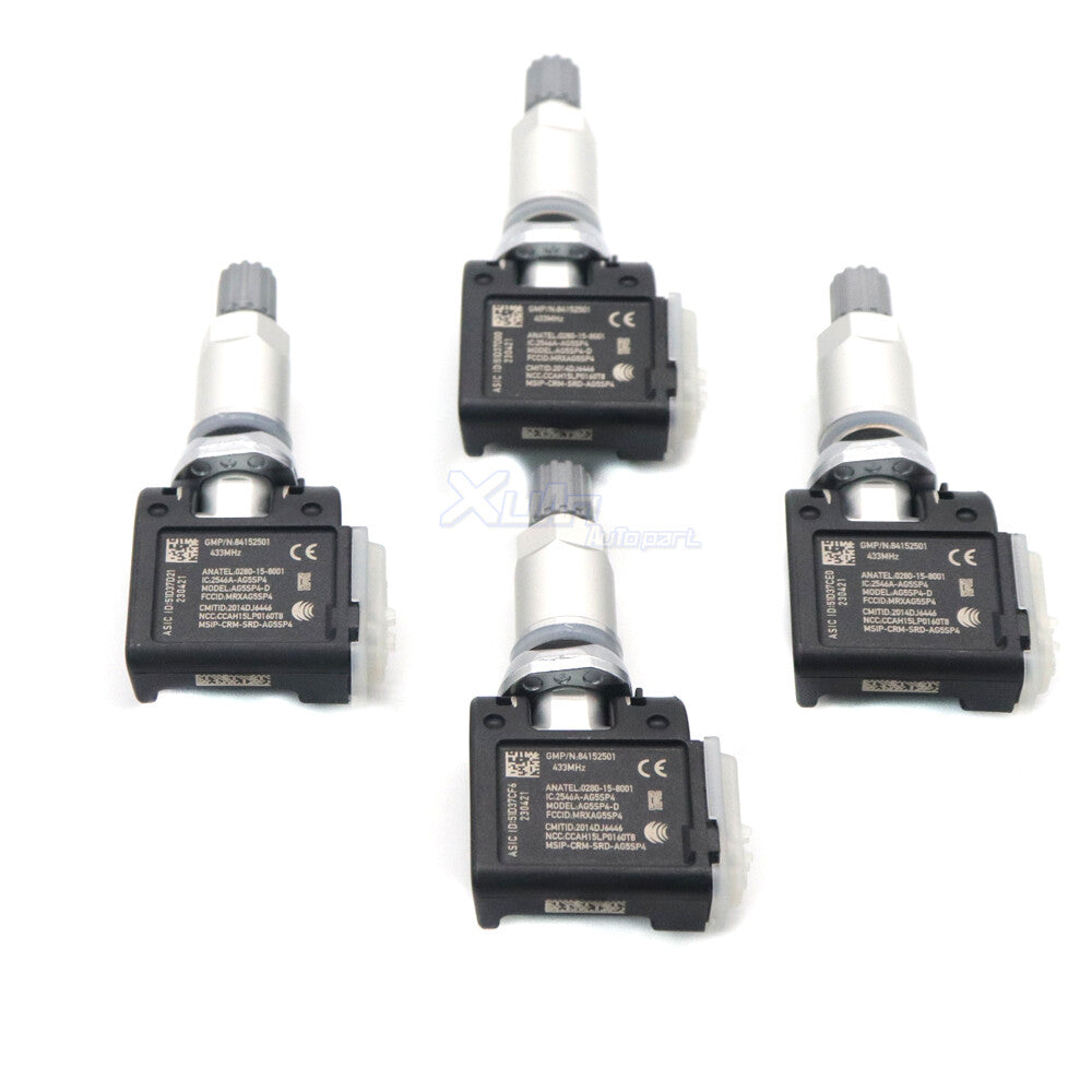 Four new 84152501 TPMS tire pressure sensors for Cadillac for Escalade , for Chevrolet Silverado, and for GMC