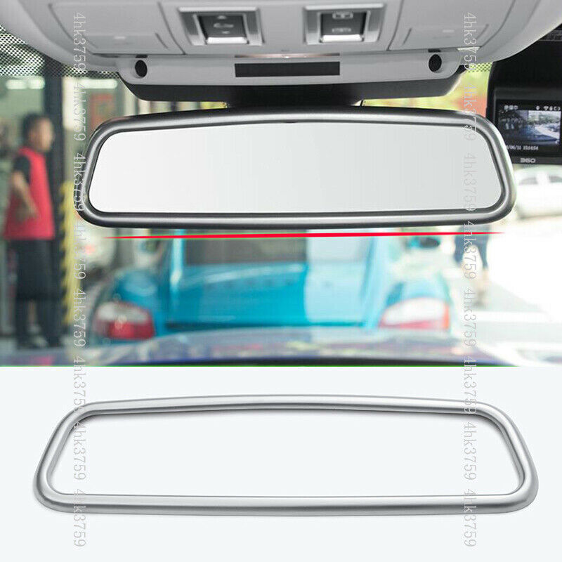ABS Silver Interior Rearview Mirror Trim Cover Frame for Jaguar F-PACE 2016-2020