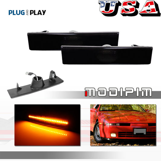Suitable for 87-92 for Toyota Supra and 86-89 Celica Smoked Amber Front Side Marker Parking Lights