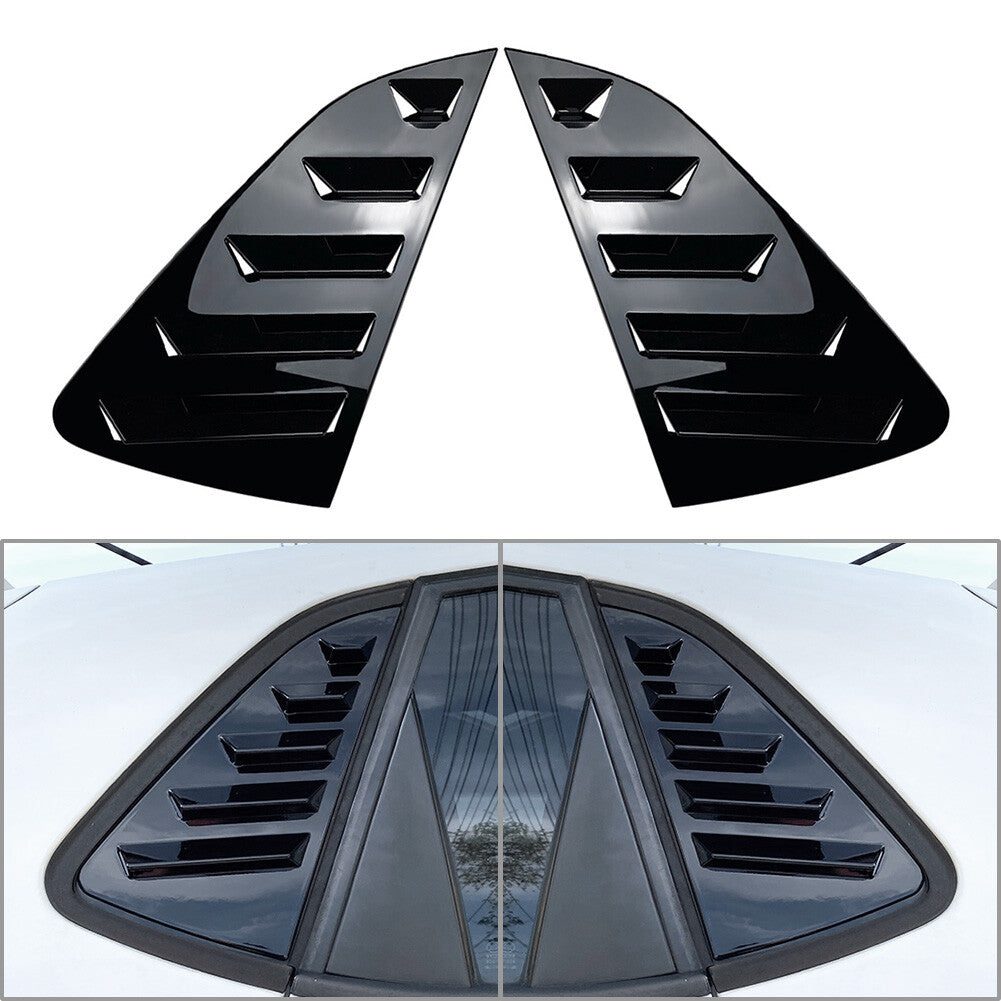 Heck-Seitenfenster-Lamellen Vent Trim Abdeckung f¨¹r for VW Polo MK6 18+ Gloss Black