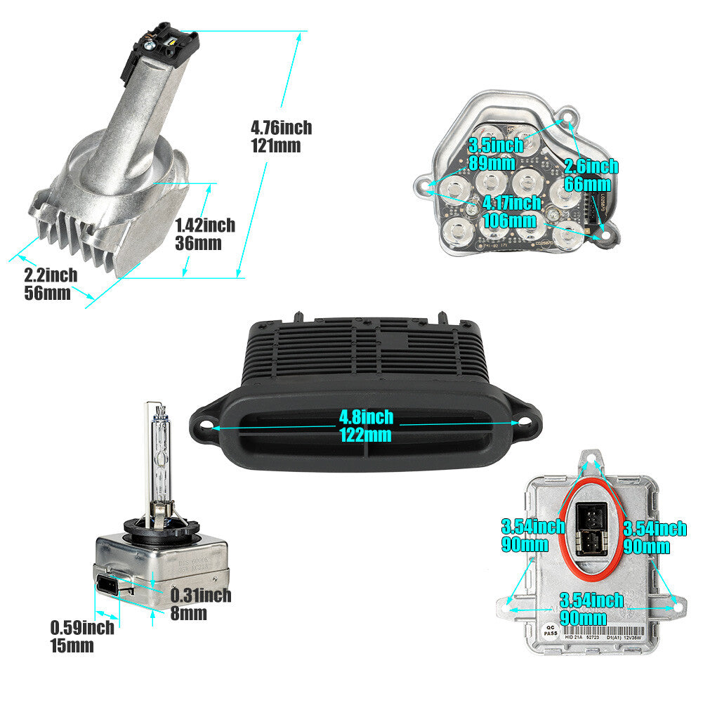 LH+RH Xenon Ballast Bulb LED Module Diode Kit for 2011-13 for BMW 5 Series 528i 535i