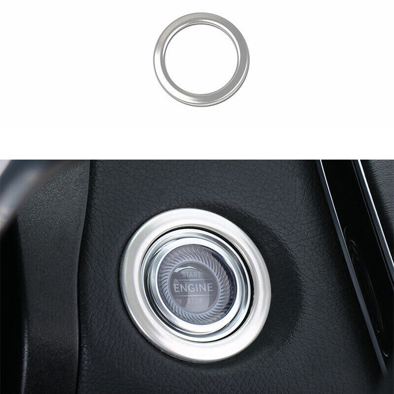 Sliver Steel Ignition Switch Start Button Ring Trim for Benz C-Class 2016-2021