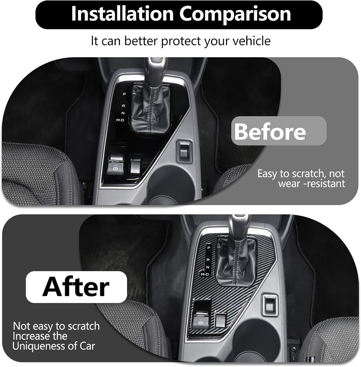 Carbon Fiber Style For 2023-2025 for Subaru Crosstrek Gear Shift Panel Cover Trim
