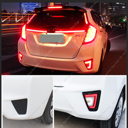 for Honda JAZZ/FIT 2014-17 LED Rear Bumper Tail Light j Fog Lamp Reflector Refit