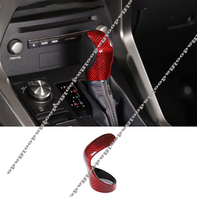 Red Carbon Fiber Gear Shift Knob Cover for Lexus IS RC GS NX NX200t for ES RX 450h