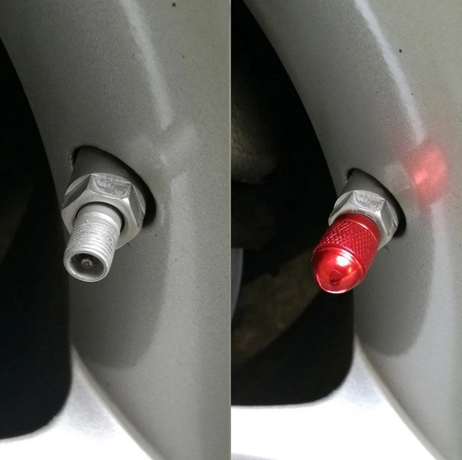 4-piece car tire valve cover rod air dust cover, premium metal, blue and white, suitable for Mazda and for Kia .