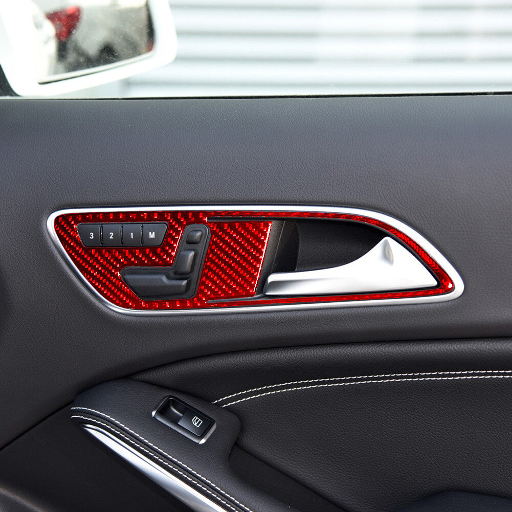 3X Red Front Door Handle Trim Cover for Mercedes Benz CLA 2014-2018/GLA 2015-18