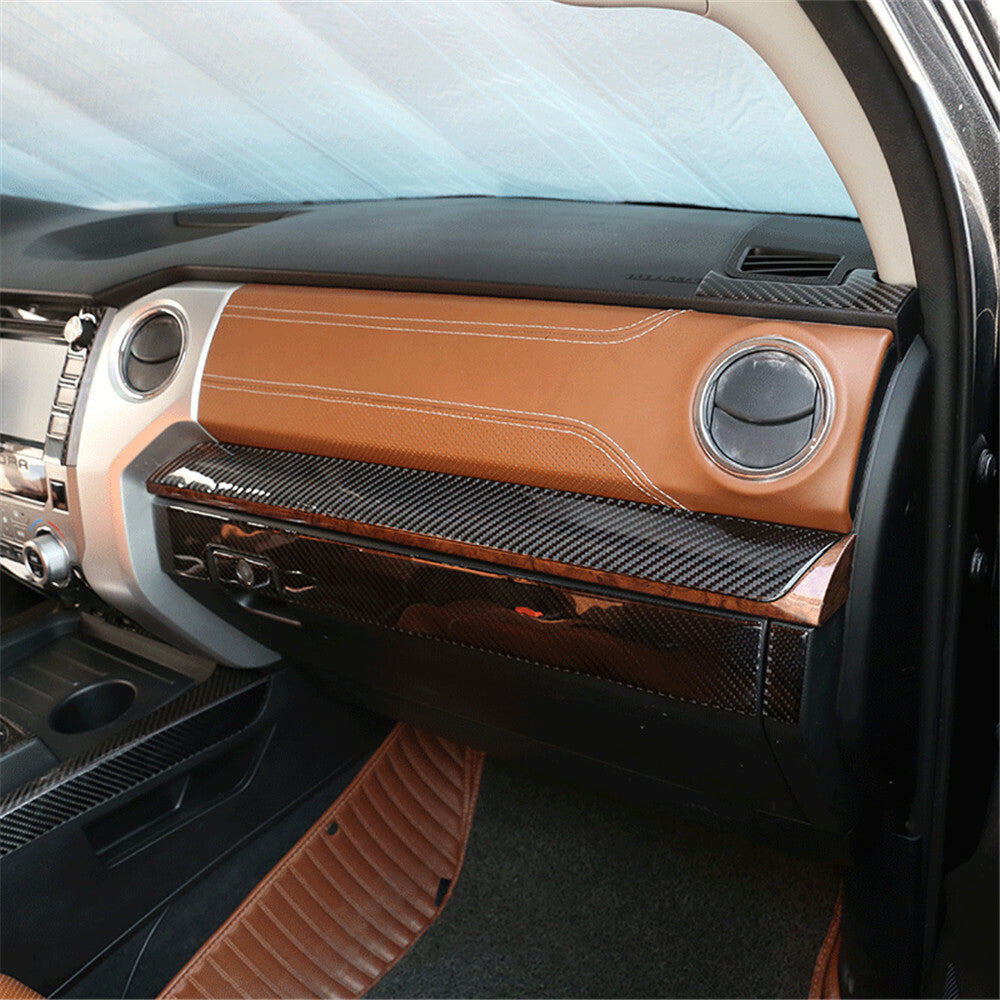 Carbon Fiber Dashboard Center Console Panel Trim Kit for T@yota Tundr@ 2014-2021