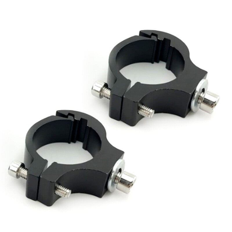 2-Piece Motorcycle 21-35mm Handlebar Fork Clip LED Headlight Mount Assembly