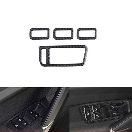 Carbon Fiber Window Control Switch Frame Cover Trim for VW for Golf MK7 2013-2019