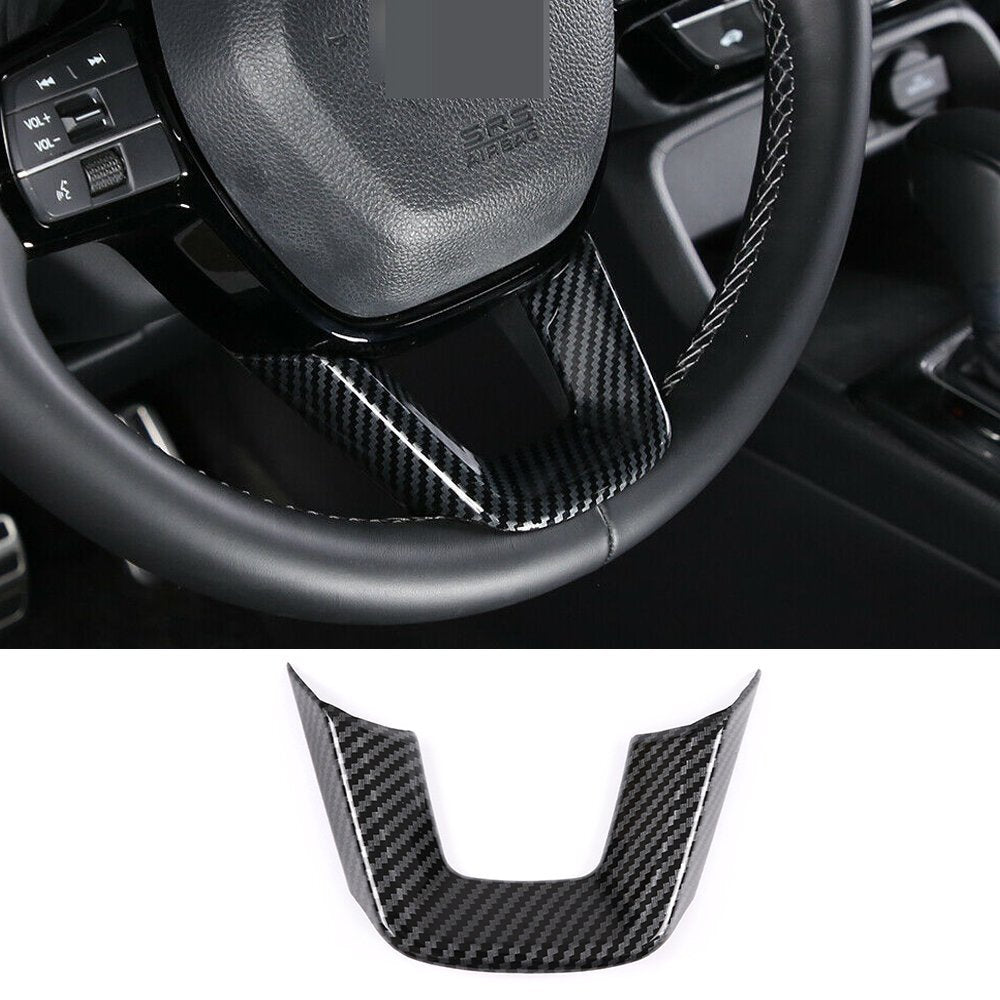 Carbon Fiber ABS Steering Wheel U-Shaped Panel Trim for Honda for Civic 11th 2022-23