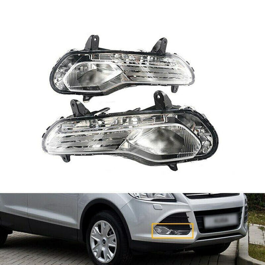 Pair for Ford Escape Kuga 2013-2016 front DRL Driving Lights Fog Lights Halogen