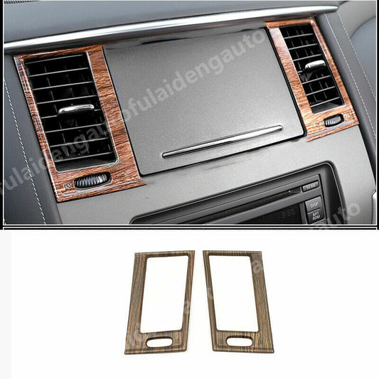 for Nissan Patrol Y62 2017-2019 Wood Grain Central Control Outlet Air Vent trim