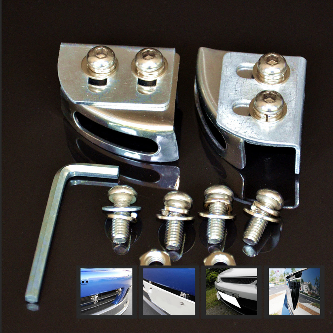 Car Adjustable Angle Bumper License Plate Mounting Relocation Bracket Holder Kit