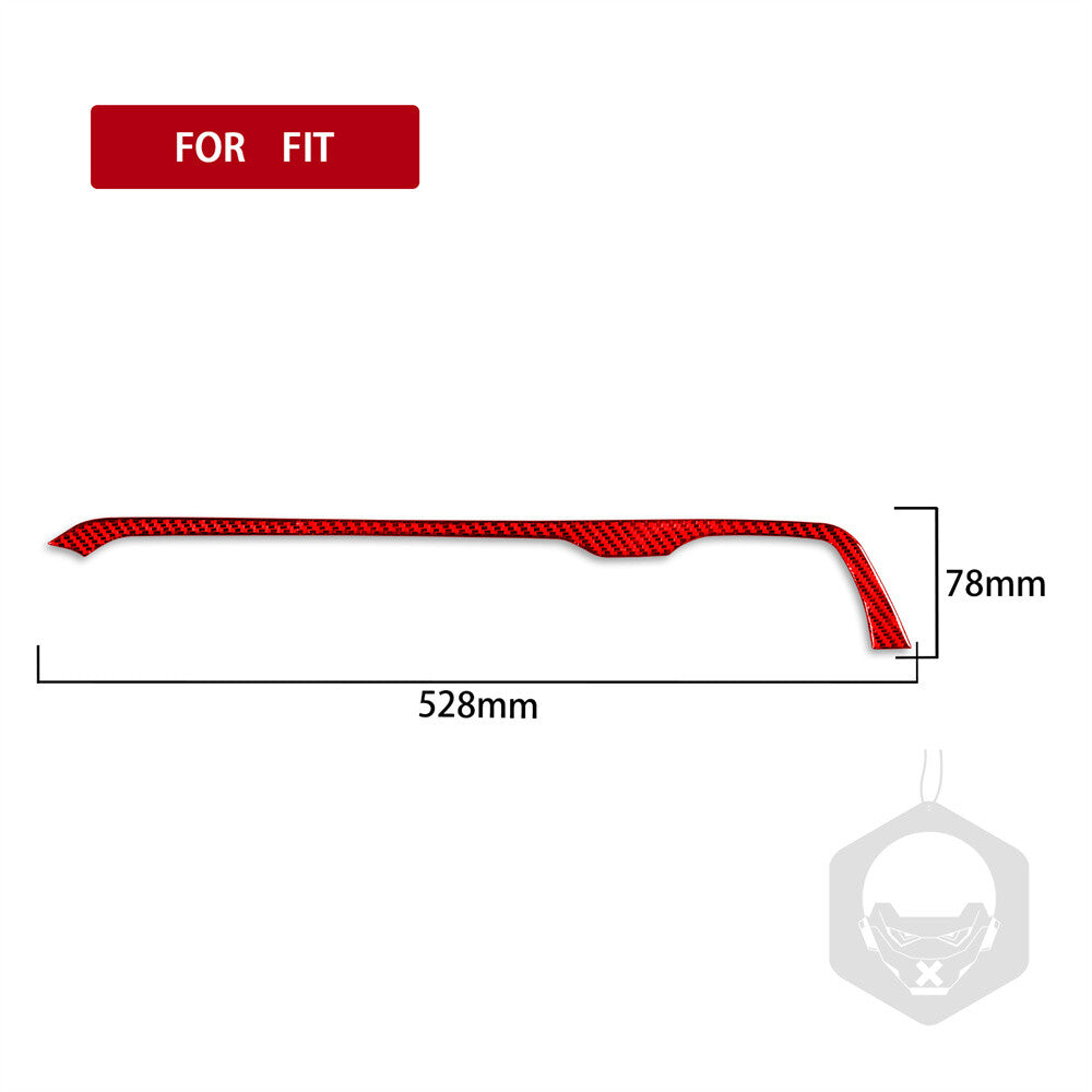 for Honda Fit 2020-2022 Red Carbon Fiber Center Console Dashboard Panel Trim RHD
